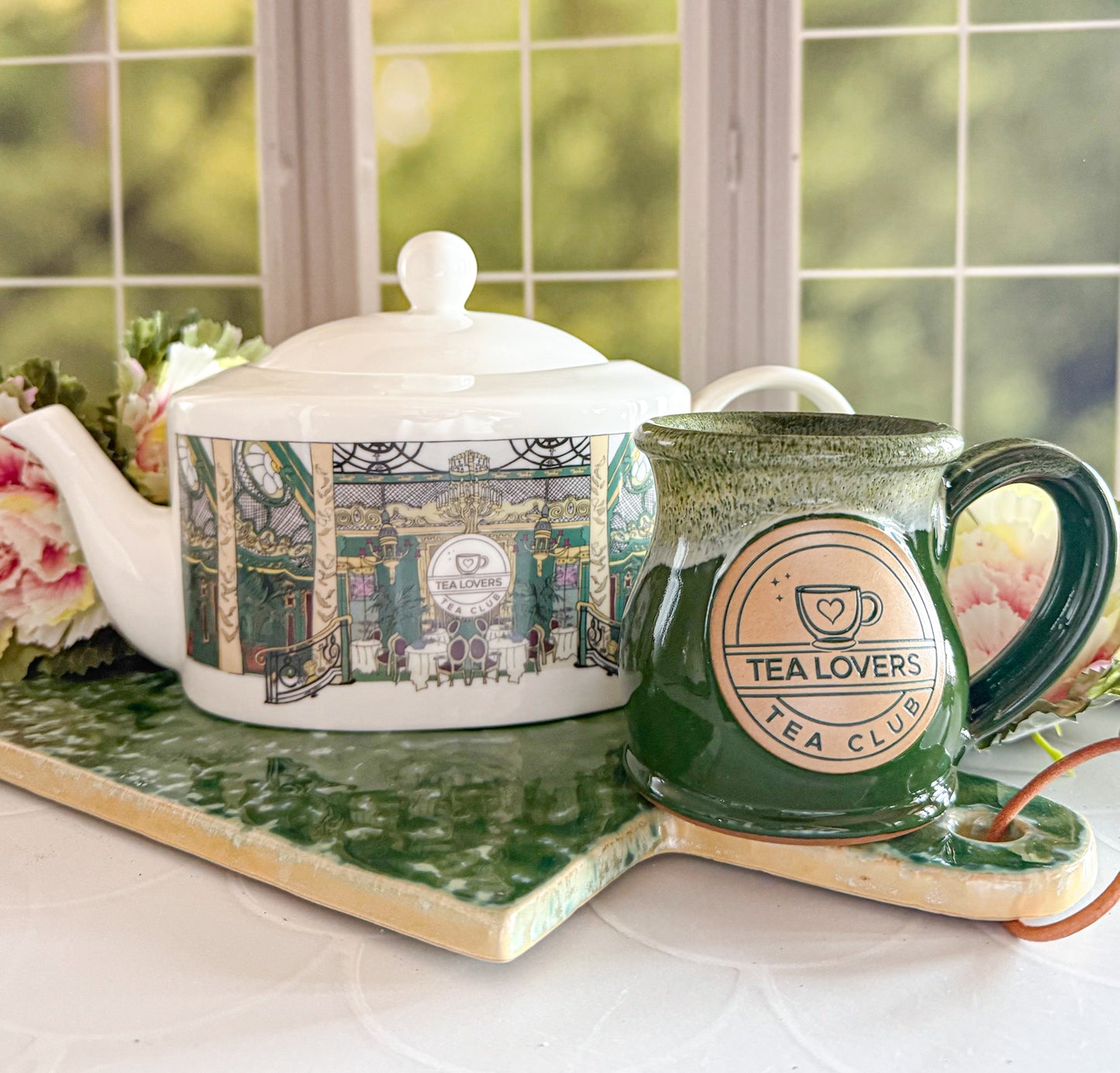 Green Art Deco Tea lovers Tea Club Teapot