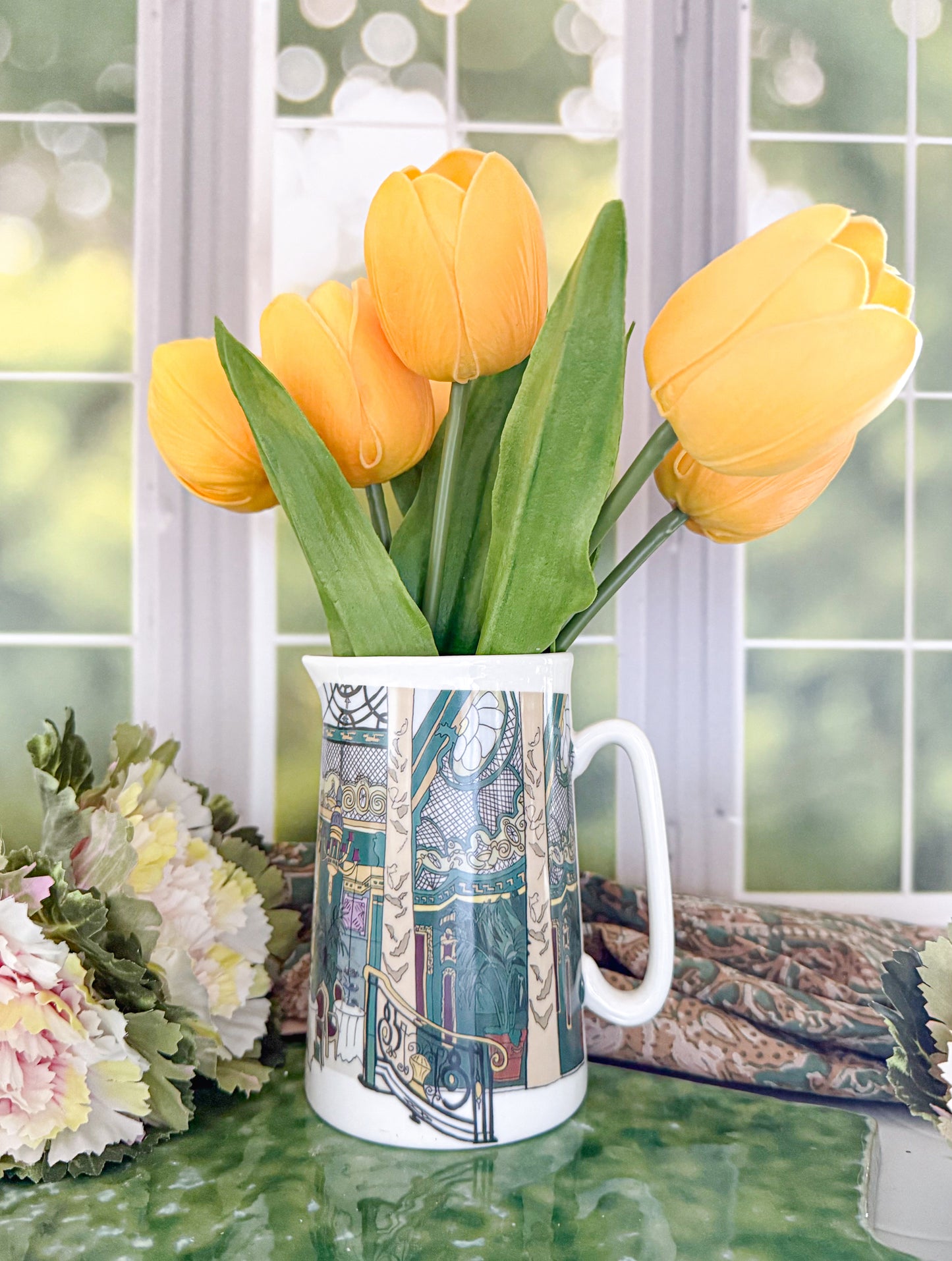 Green Art Deco Jug UK PINT