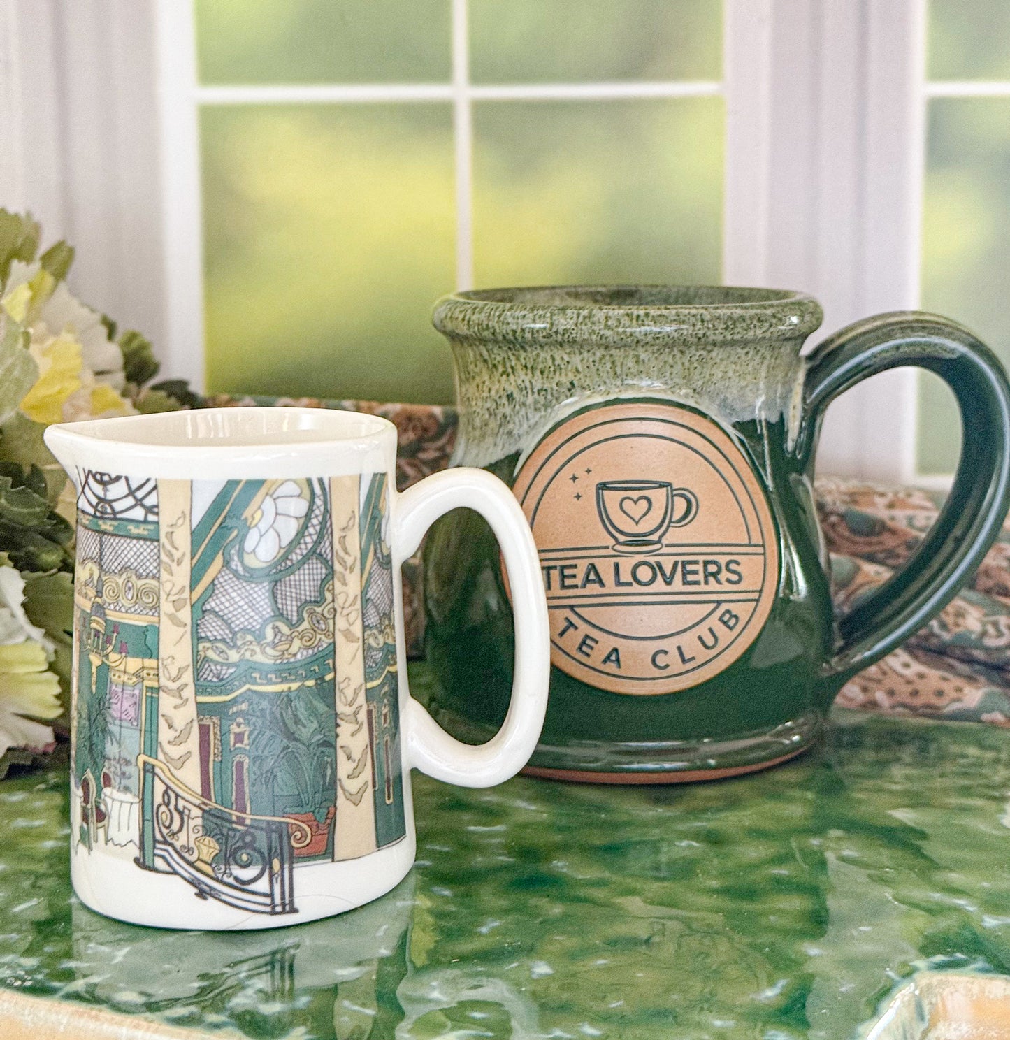 Green Art Deco Jug UK QUARTER PINT