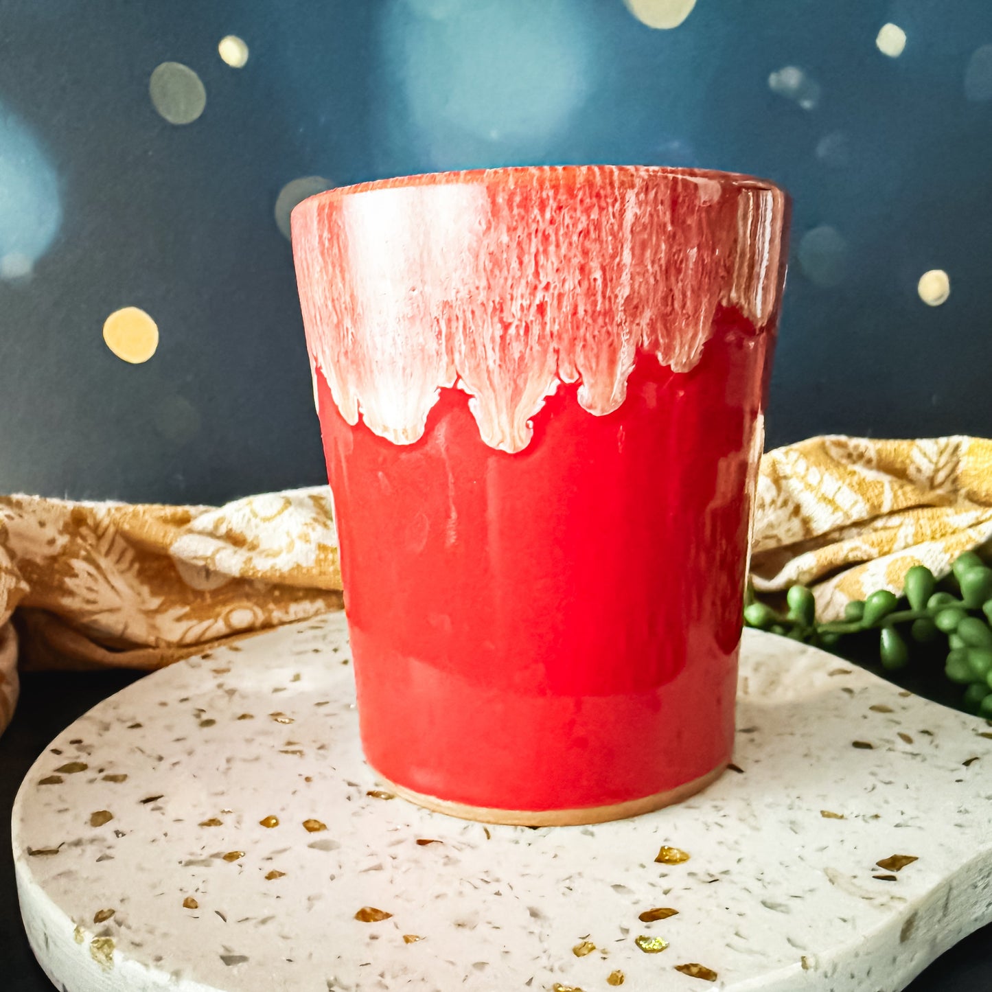 Tea Lovers Tea Club Red with Sand and White Sipper Cup