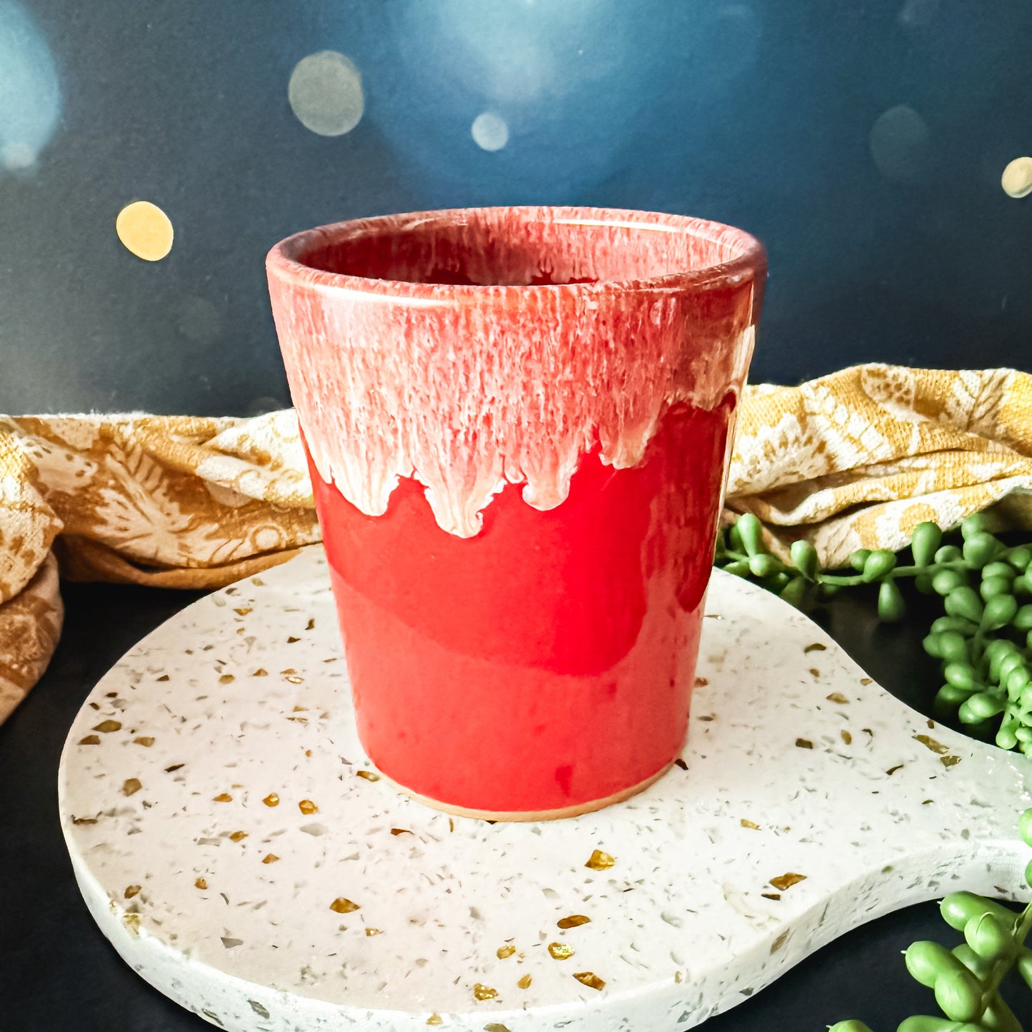 Tea Lovers Tea Club Red with Sand and White Sipper Cup