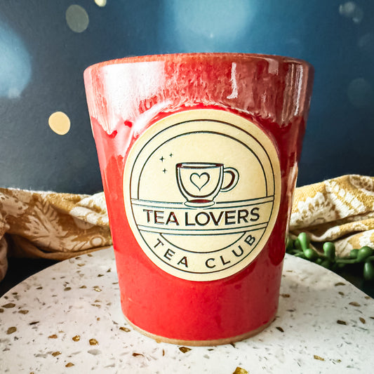 Tea Lovers Tea Club Red with Sand and White Sipper Cup