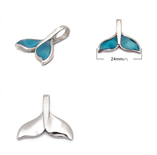 Add on charm Whale Tail Blue