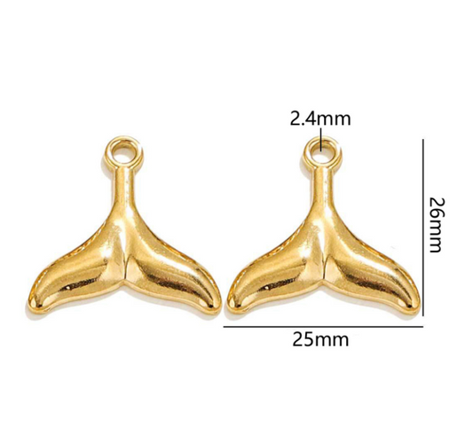 Add on Charm Whale Tail Gold