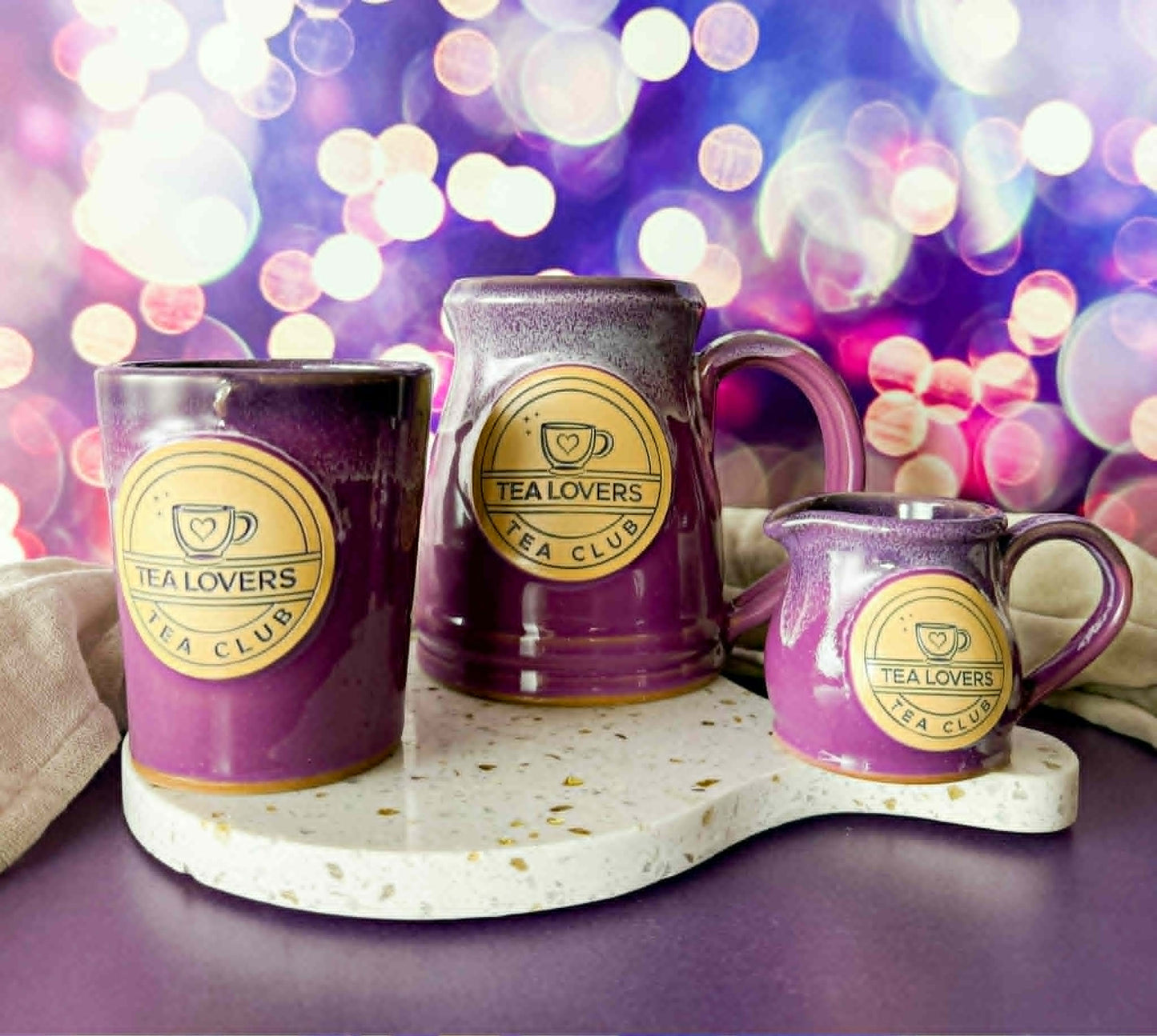 Tea Lovers Tea Club  Lilac, Plum & White Milk Tot
