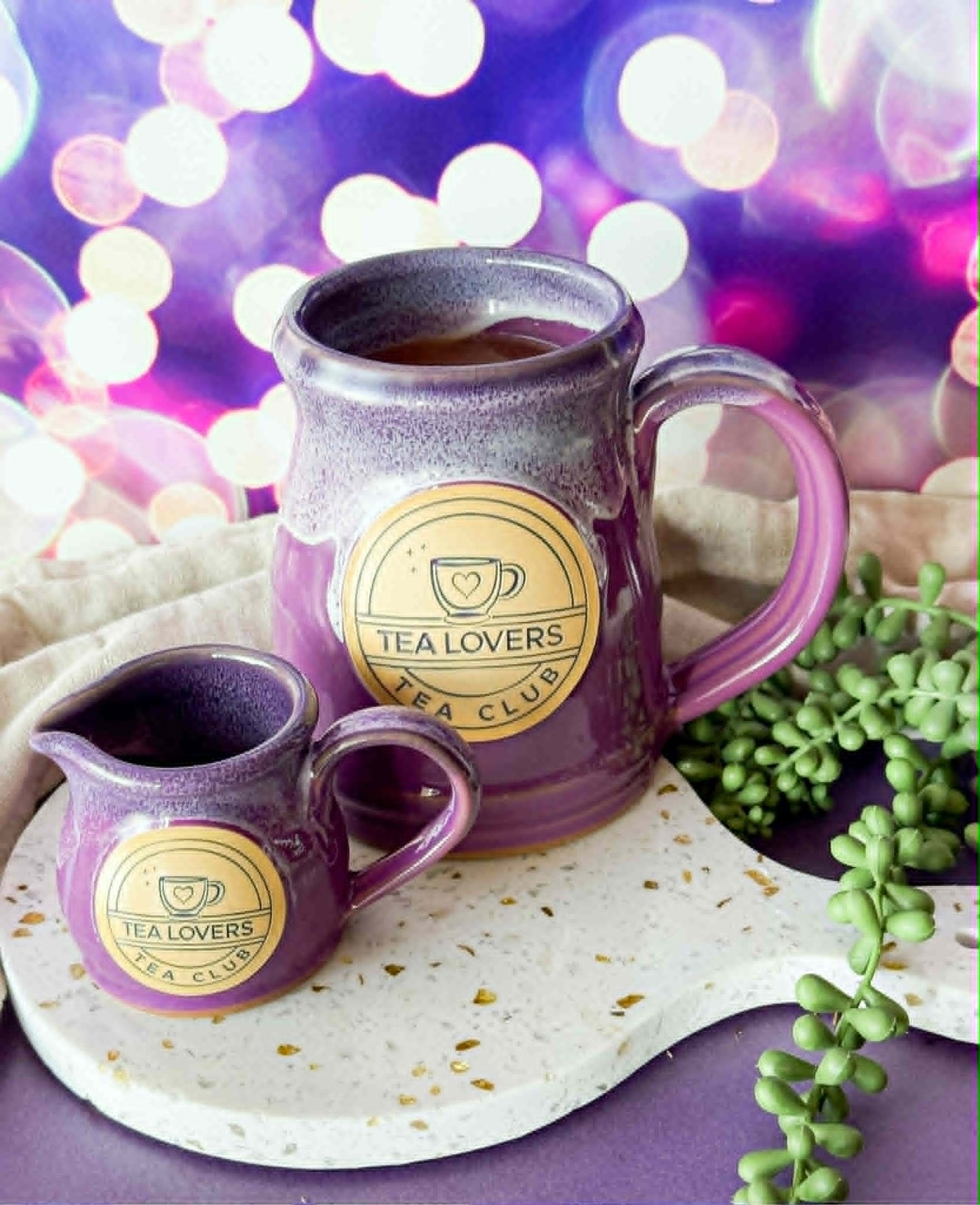 Tea Lovers Tea Club  Lilac, Plum & White Milk Tot