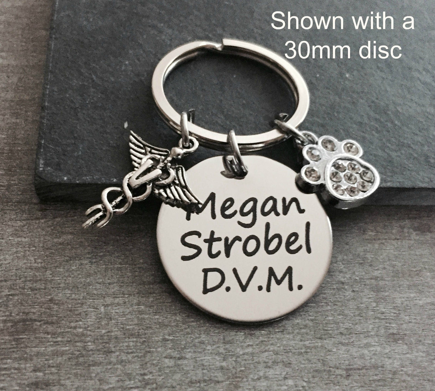 Veterinarian, Vet, Doctor, Grad, Graduation, Gifts for, Vet Keychain, Veterinarian Keychain, Veterinarian Gift, Silver Keychain, customized