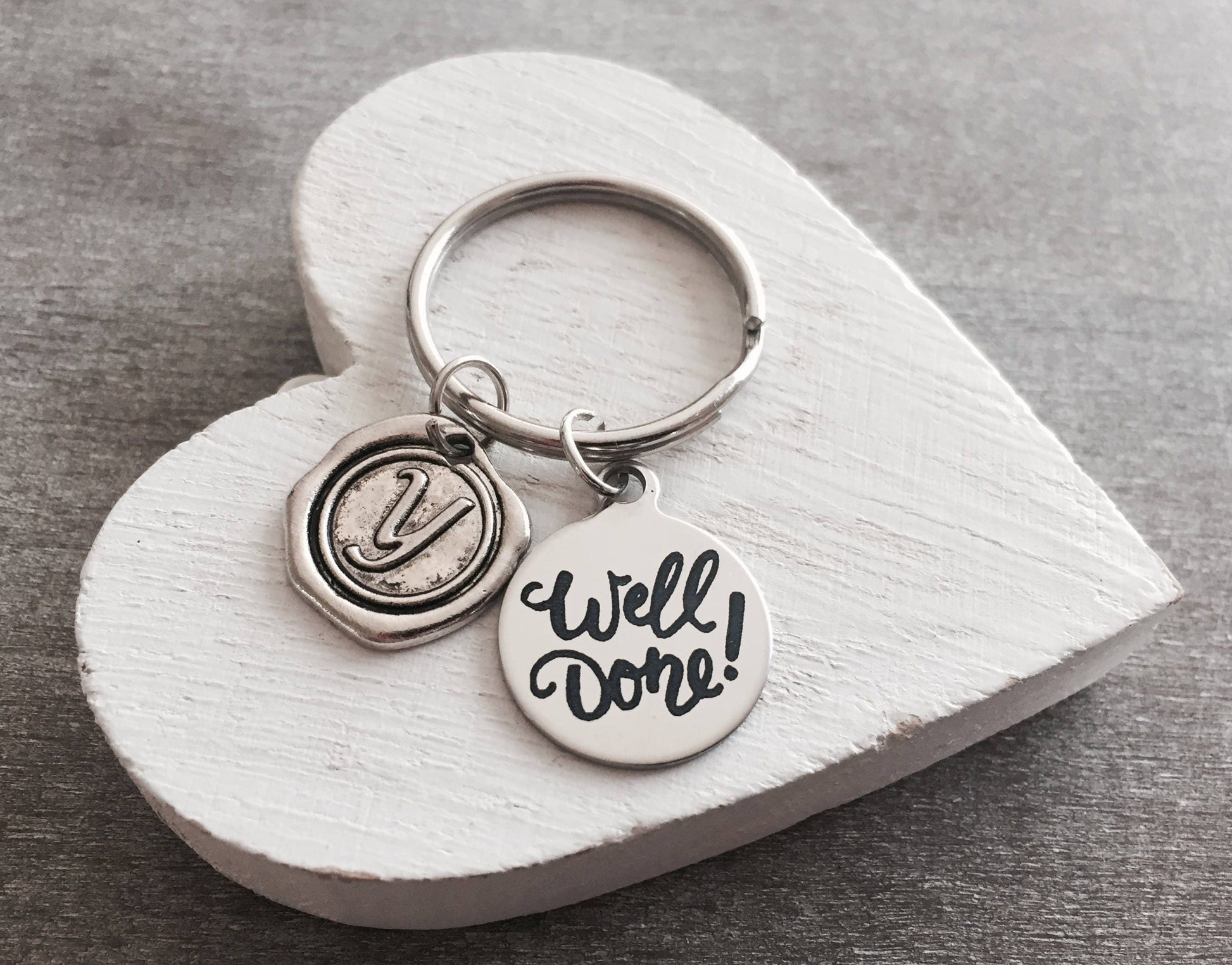 well done, You did it, so proud of you, Congratulations, Graduation, Class of 2023, Grad, Silver Keychain, Silver Keyring, Gifts for