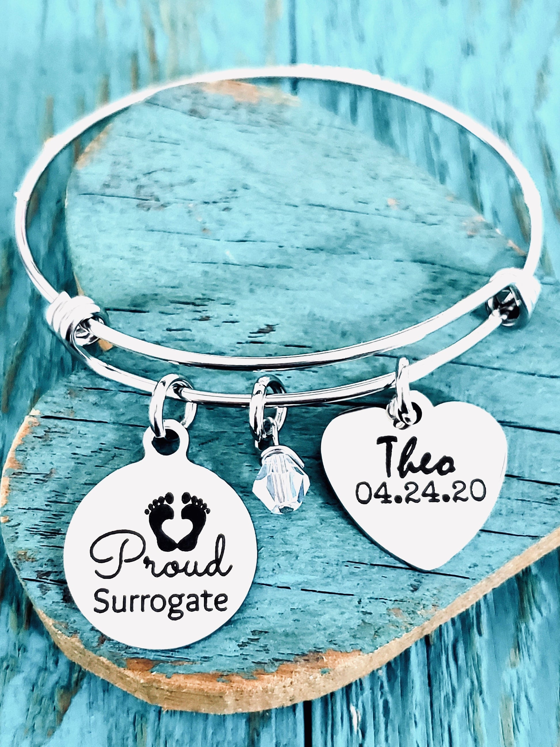 Proud surrogate, mom, Surrogate, Surrogacy, surrogate mom, Surrogate Mother, Appreciation, Gift of life, Silver Bracelet, Charm Bracelet