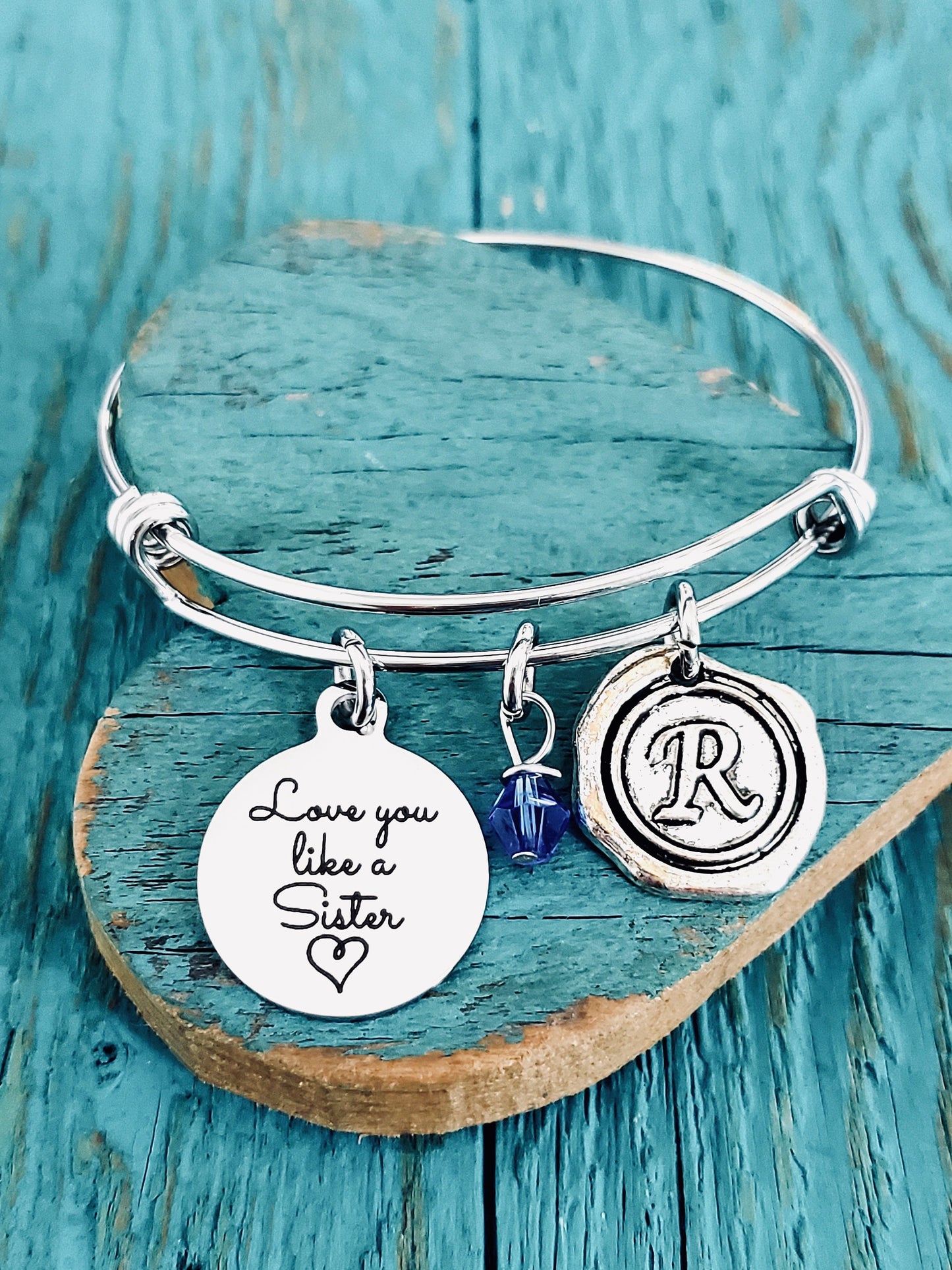 Love you like a sister, Friend, Best Friend, Friendship, Forever, Bestie, Charm Bracelet, Silver Bracelet, Silver Jewelry, Gift, Customized