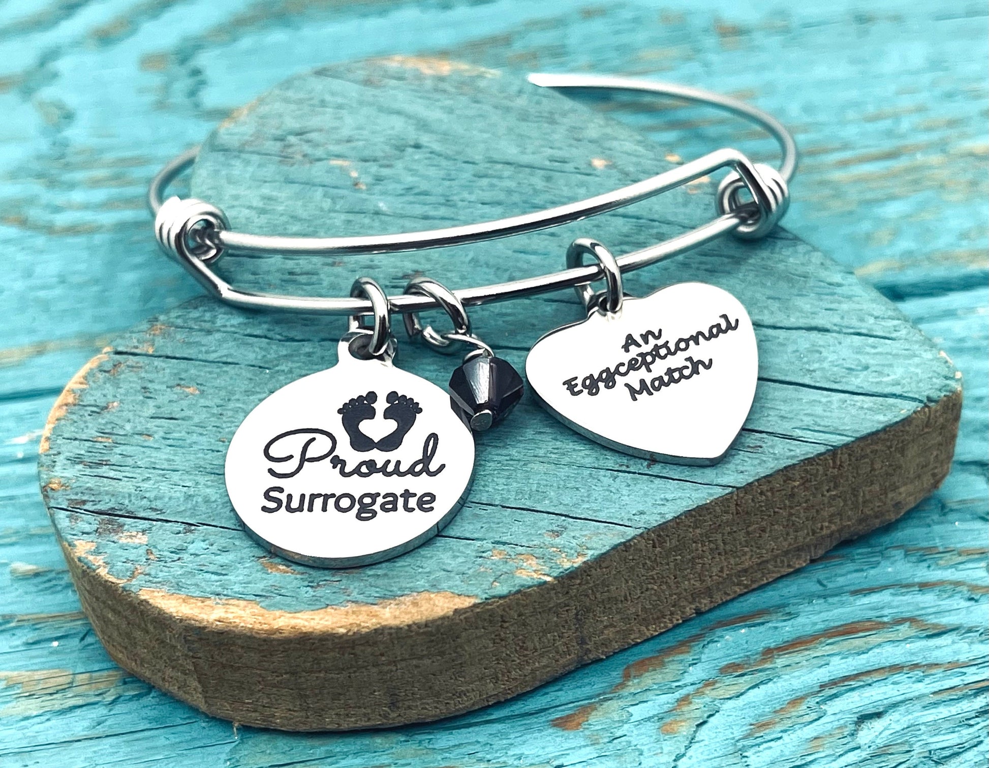 Proud surrogate, mom, Surrogate, Surrogacy, surrogate mom, Surrogate Mother, Appreciation, Gift of life, Silver Bracelet, Charm Bracelet