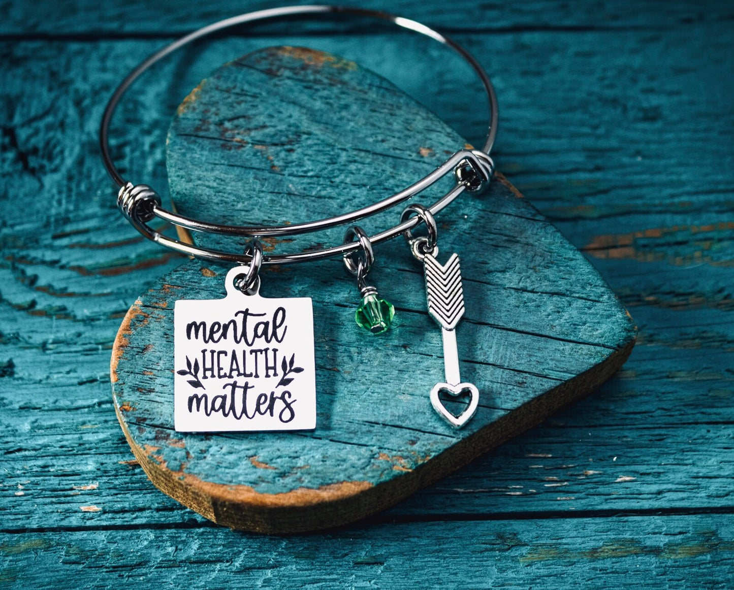 You matter, Mental health matters, Therapist, Women Mental Health, Anxiety, Therapy, Strength, Quote, Silver Bracelet, Charm Bracelet