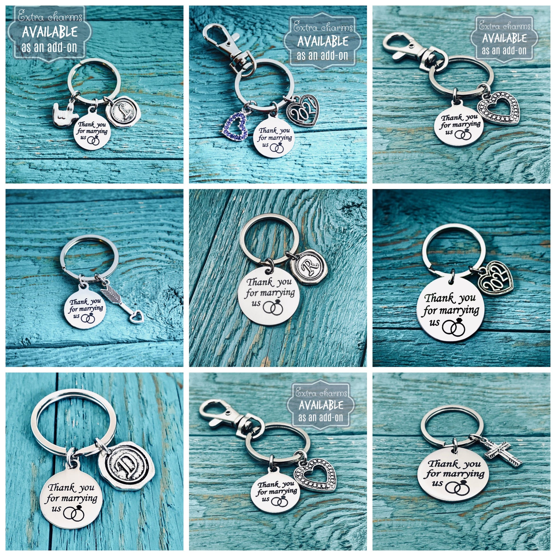 Thank you, for marrying us, Wedding, Minister, Pastor, Officiant, Wedding Officiant, Thank you Gift, Silver Keychain, Silver Keyring, Gifts